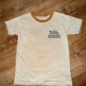 Little Rascal Cream Ringer Tee with Mustard Trim - Kids